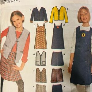 Vintage Simplicity 9855 Pattern All in One Sizes 7-16 Pre Owned Complete